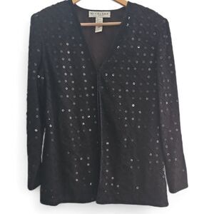 Niteline Beaded Silk Jacket Women’s M Deep Plum Evening Formal Vintage Cocktail